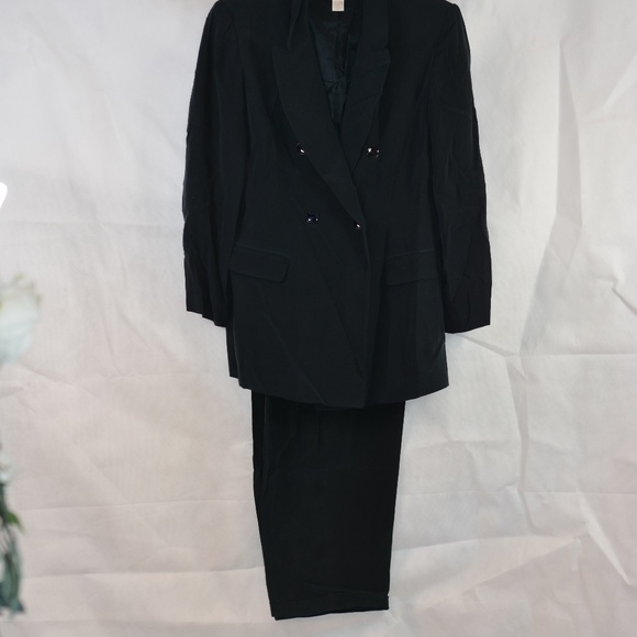 100% SILK Double Breasted Pant Suit Sz 14 Jones New York - Picture 2 of 8